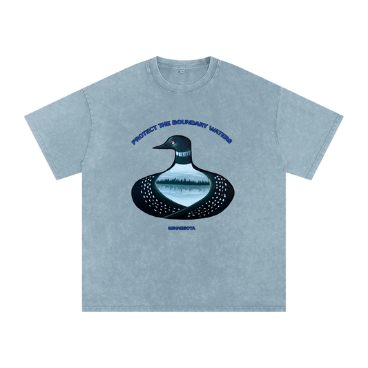 Sacred Waters Snow Washed Oversized Cotton T-Shirt